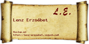 Lenz Erzsébet névjegykártya